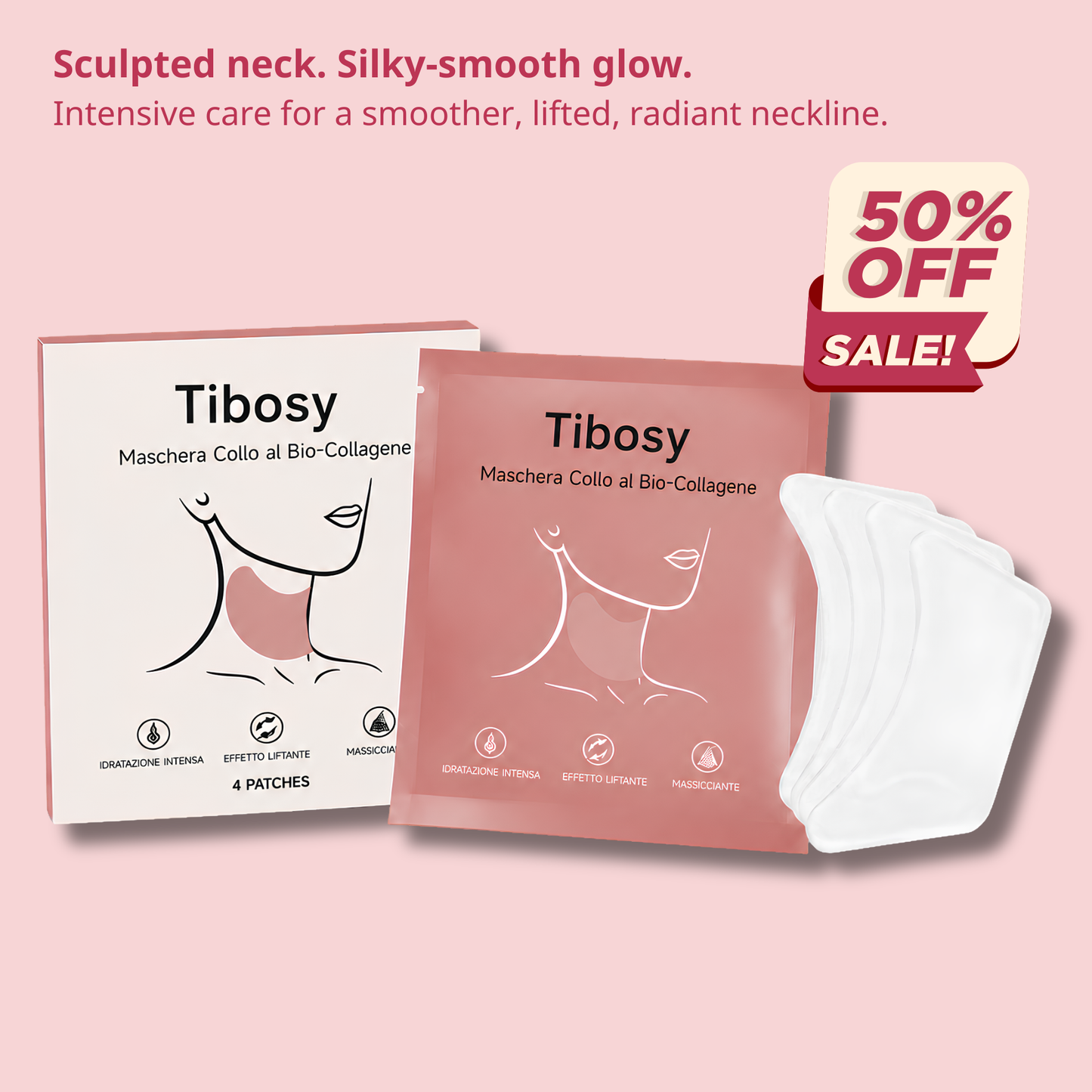 Tibosy™ Collagen Neck Mask - 4 Patches