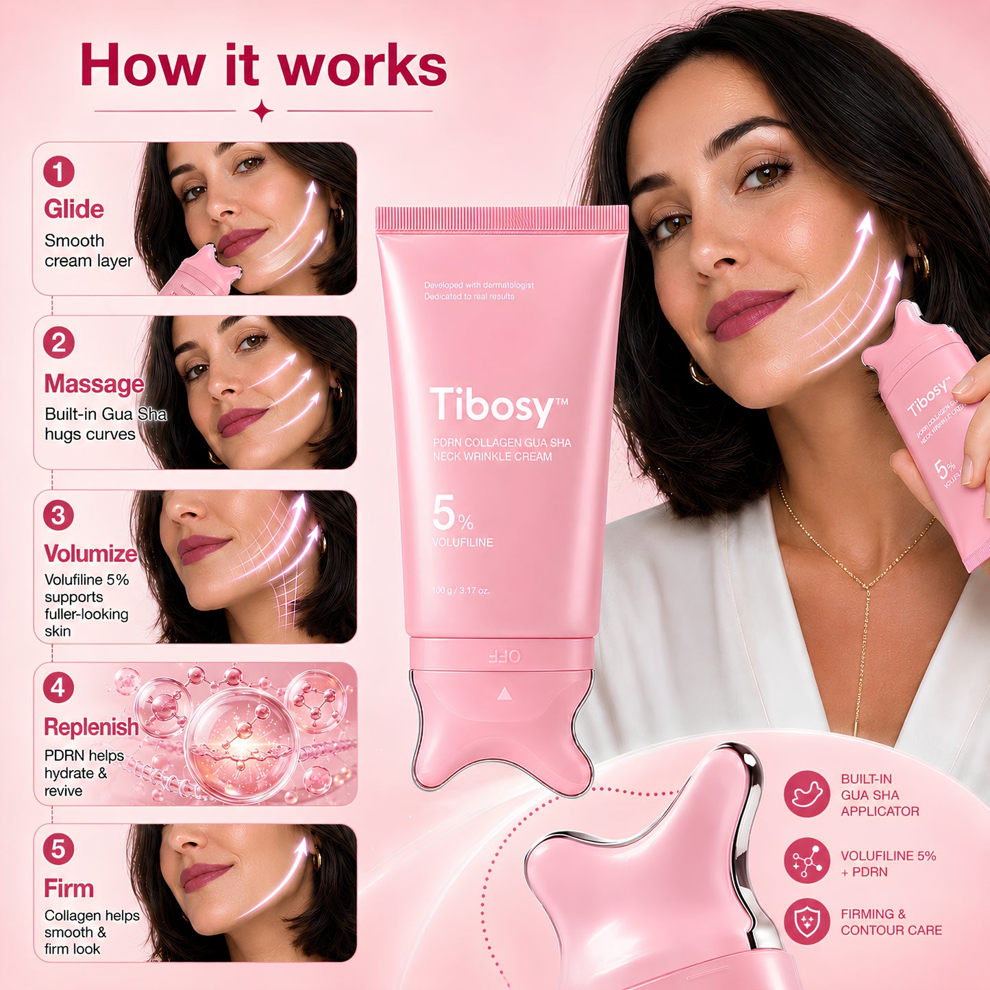 Tibosy™ Collagen Neck Wrinkle Gua Sha Cream