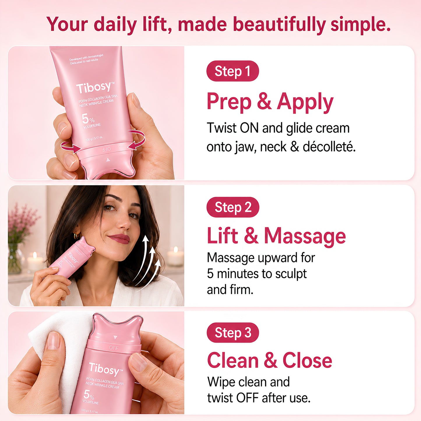 Tibosy™ Collagen Neck Wrinkle Gua Sha Cream