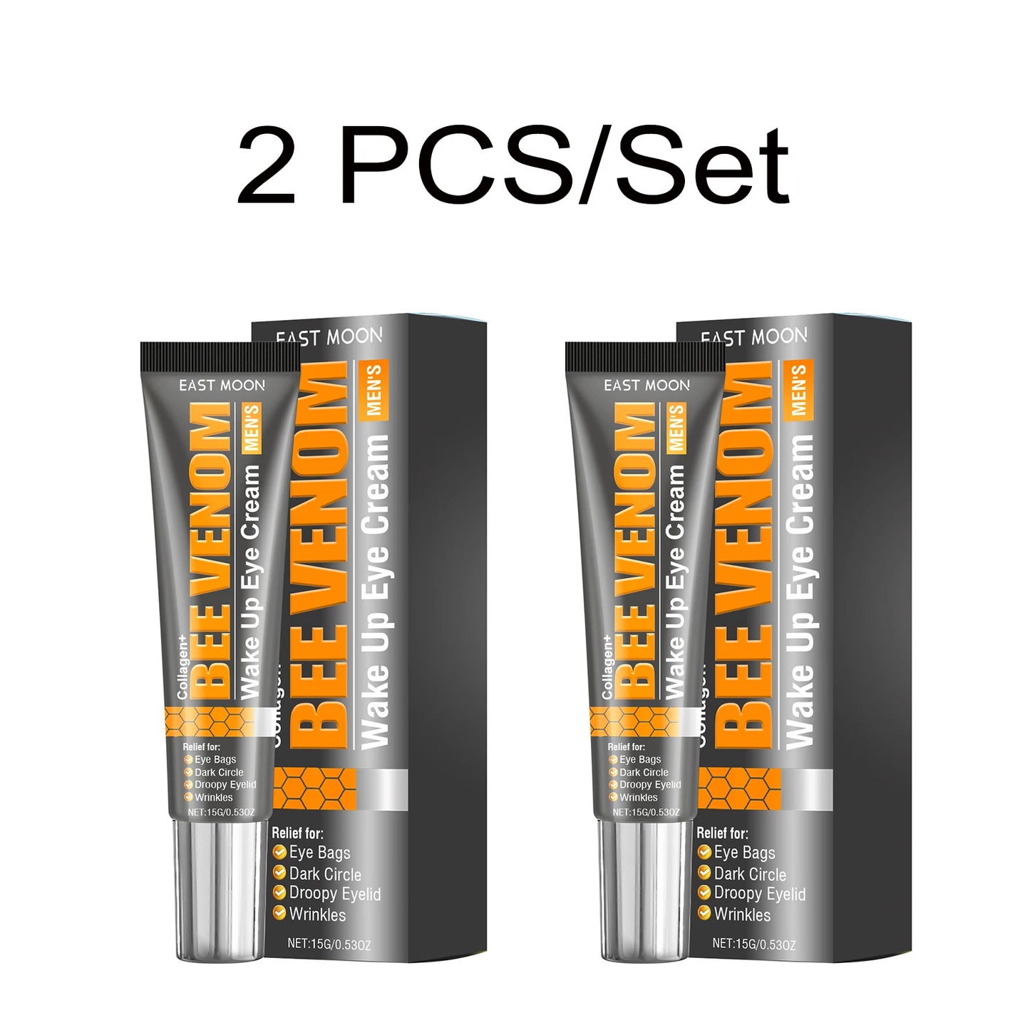 Bee Venom Eye Cream + Essence+Patches Hydrate Dry Eye Skin Reduce Dark Spot Fade Fine Line Firm Eye Contour Fast Absorb Eye Firm