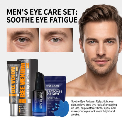 Bee Venom Eye Cream + Essence+Patches Hydrate Dry Eye Skin Reduce Dark Spot Fade Fine Line Firm Eye Contour Fast Absorb Eye Firm