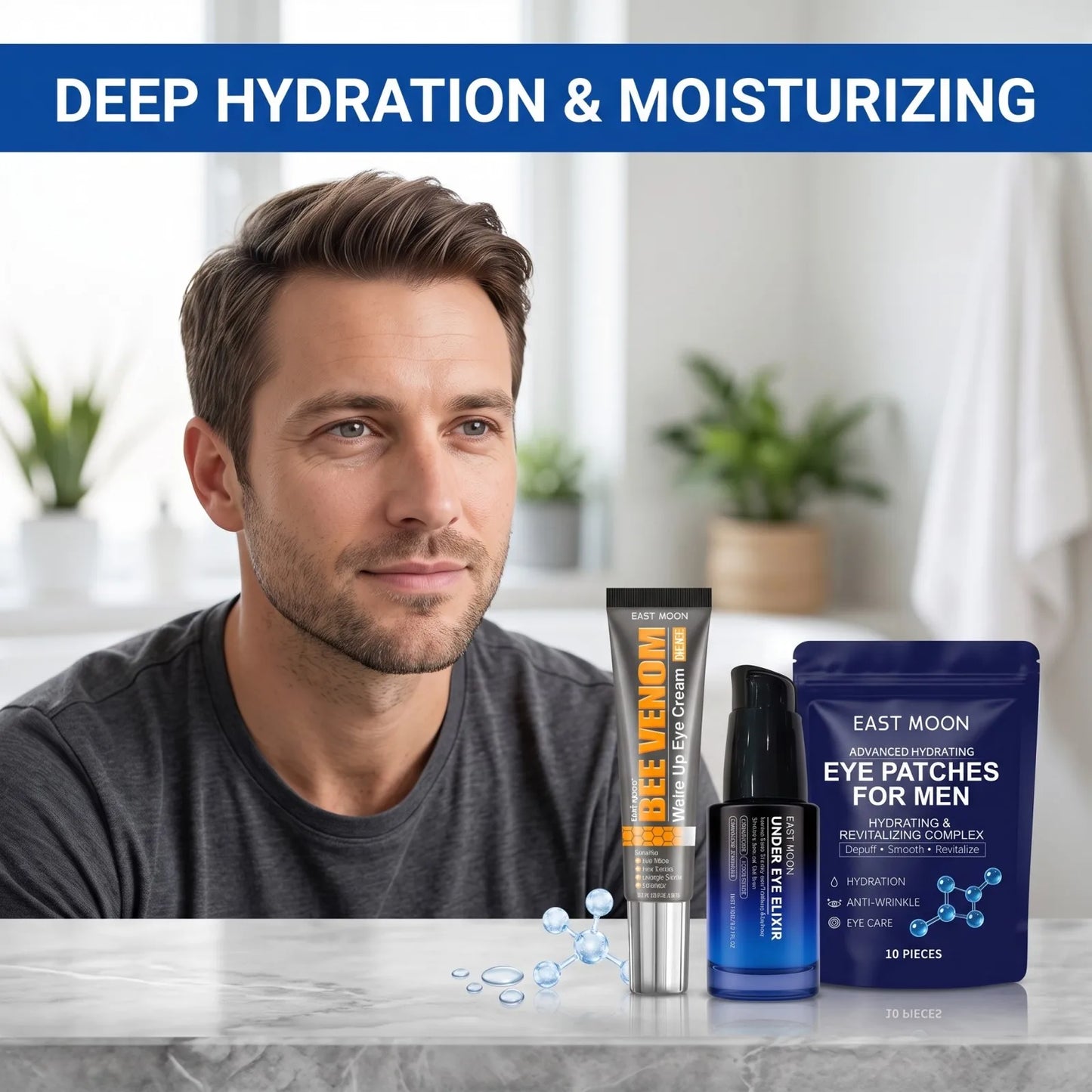 Bee Venom Eye Cream + Essence+Patches Hydrate Dry Eye Skin Reduce Dark Spot Fade Fine Line Firm Eye Contour Fast Absorb Eye Firm