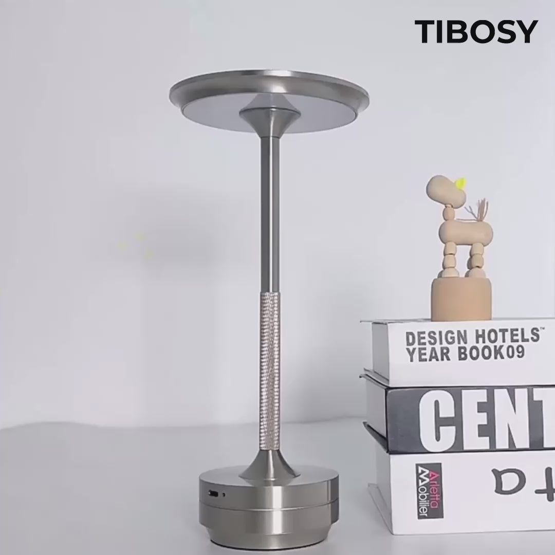 Modern table lamp in contemporary living room decor