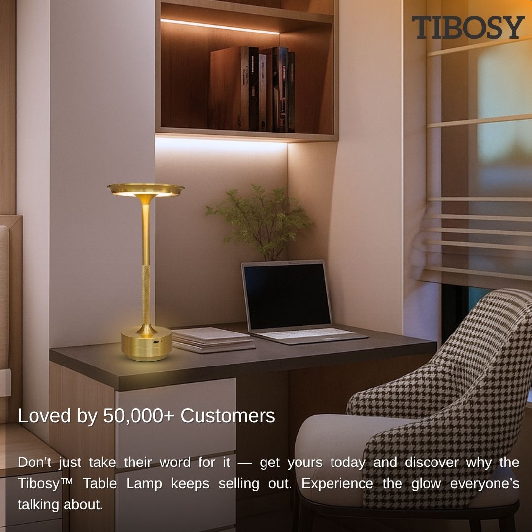 Modern workspace with adjustable table lamp