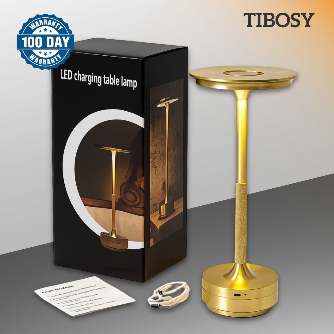 Tibosy table lamp gold variant with product details