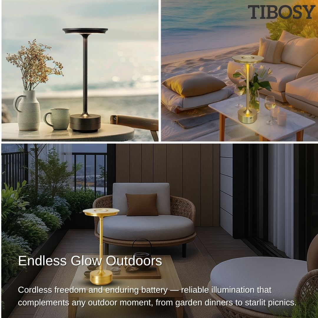 Workspace desk with Tibosy table lamp for productivity