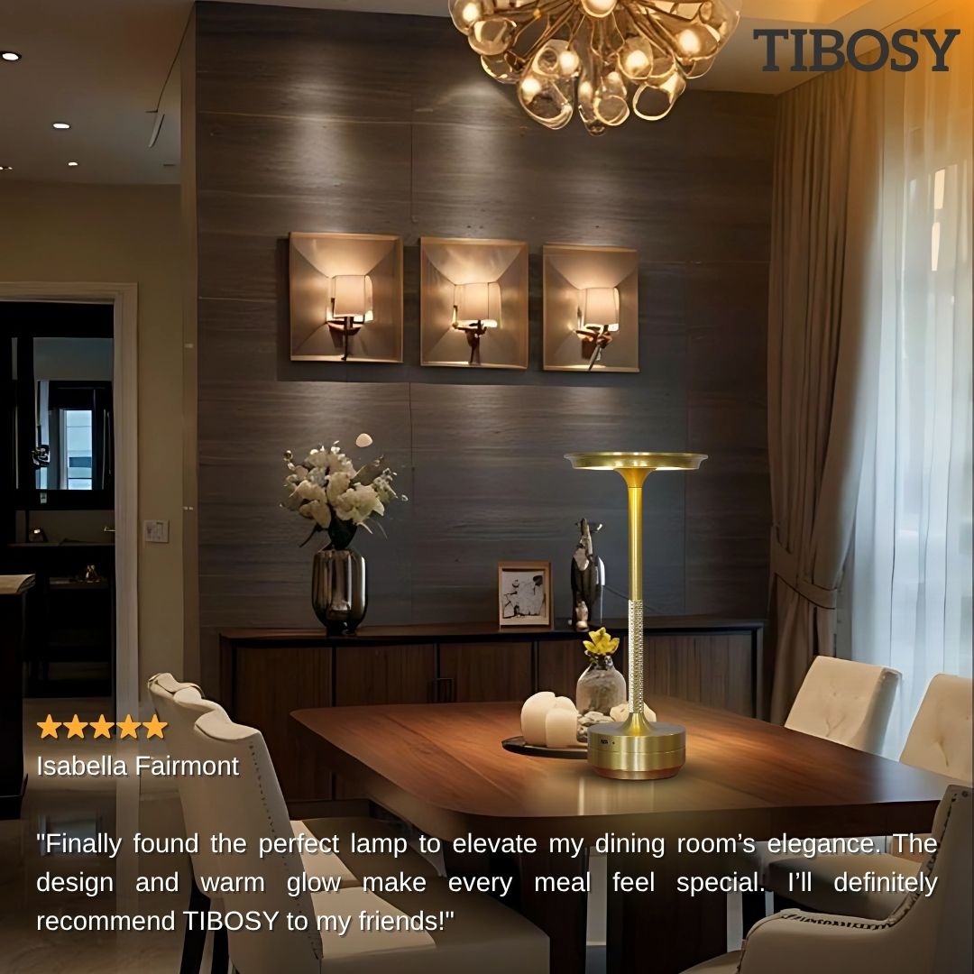 Tibosy lamp creating ambient lighting in stylish interior