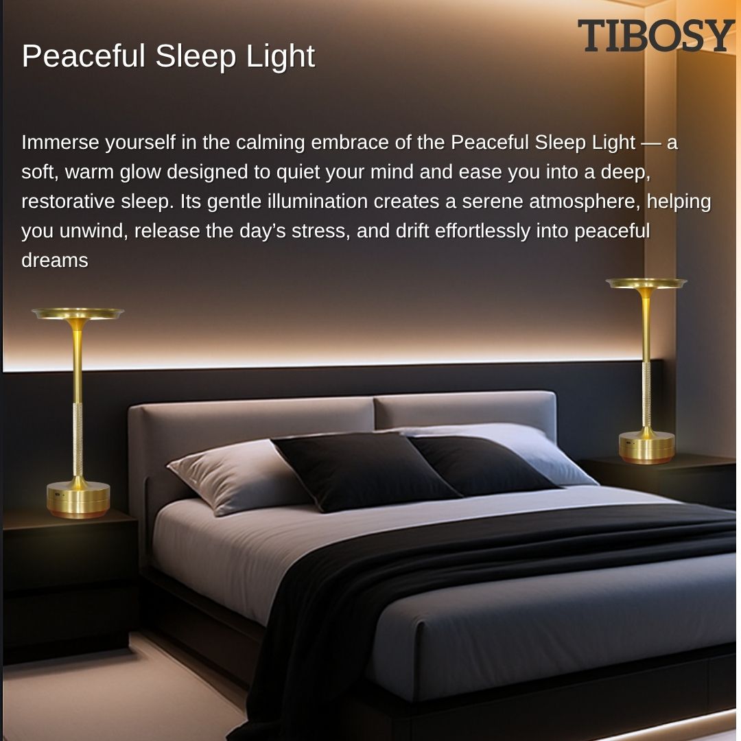 Couple enjoying ambient lighting from Tibosy table lamp